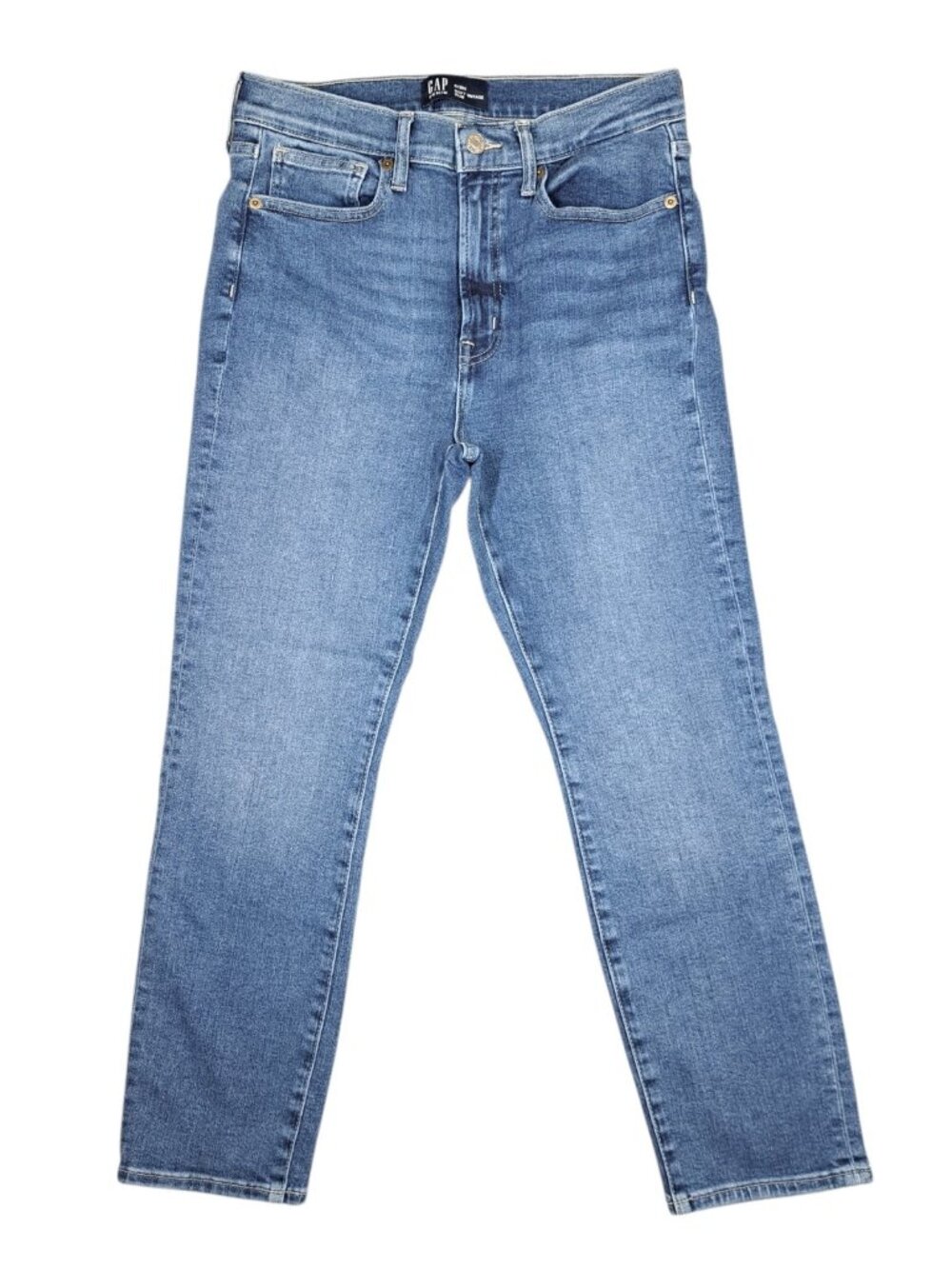 GAP Womens Jeans Sz 6/28S Soft Vintage Slim Blue Straight Leg Medium Wash Short